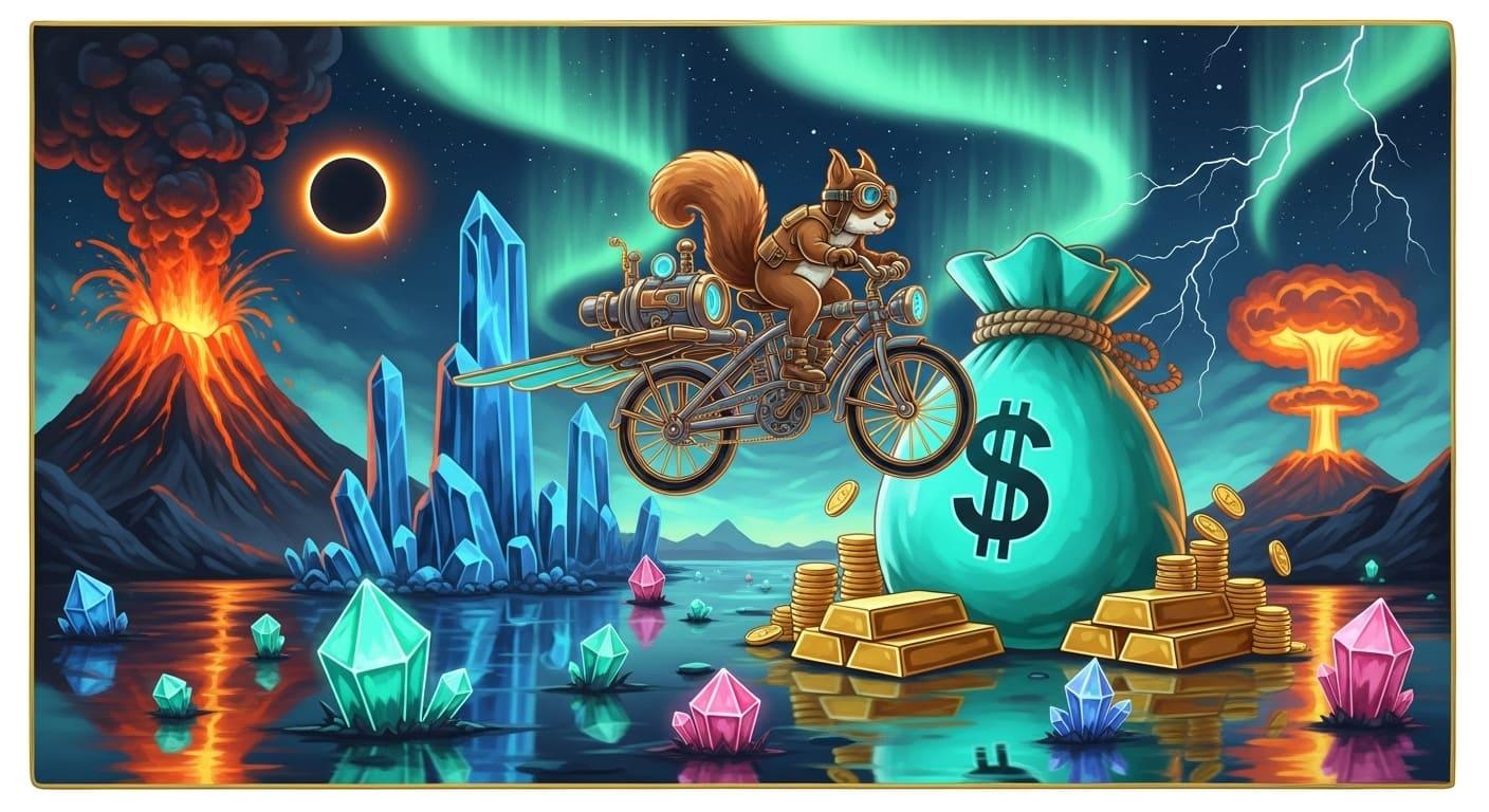 A scale balancing a dollar sign (profit) and a warning sign (risk).