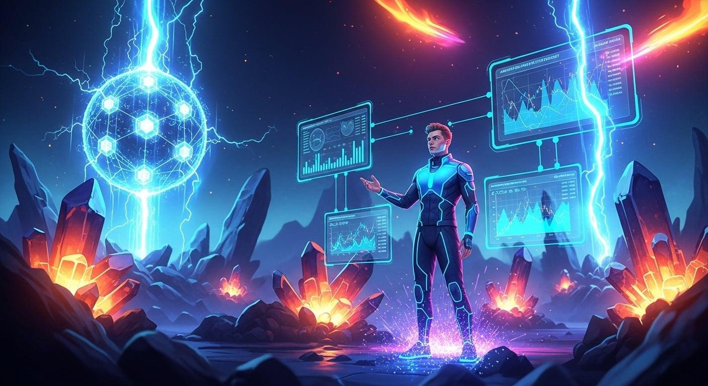 A storm gathering over a city, symbolizing impending crypto regulation.